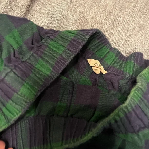 Eberjey Green and Black Plaid Pajama Shorts